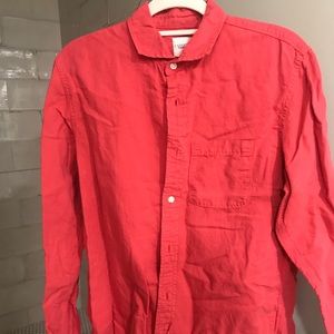 Salmon colored Lands’ End button-down